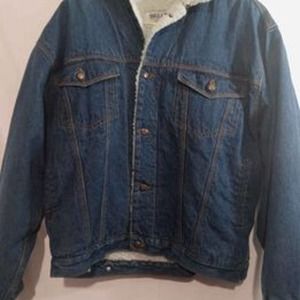 Vintage Bugle Boy Serpa Lined Denim Trucker Style Jacket - Size L